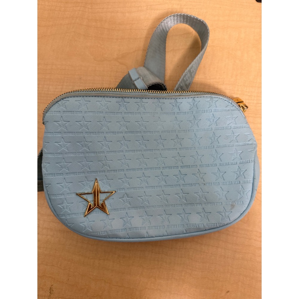 Jeffree Star Cosmetics Blue Star Embossed Belt Bag Crossbody Gold Hardware